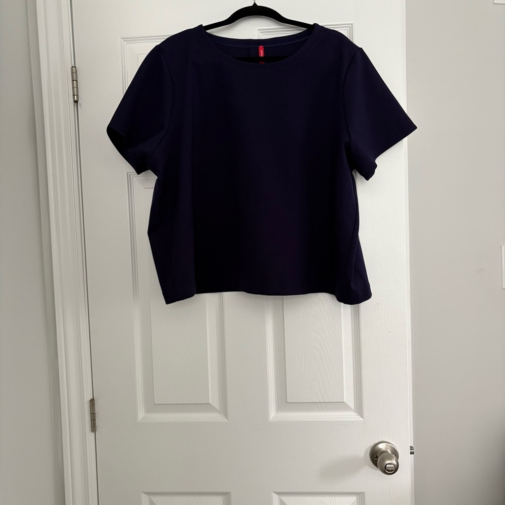 SPANX Dark Blue Short Sleeve Top